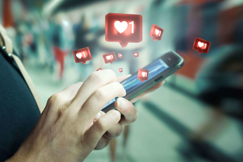 instagram like button illustrated