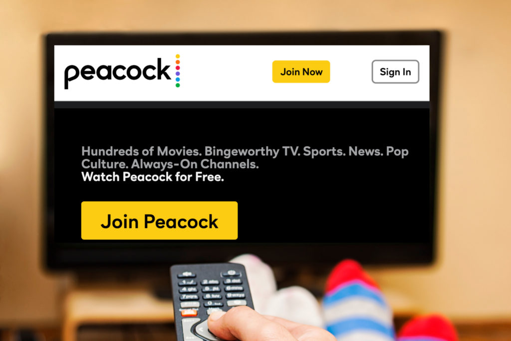 peacock parental control - peacock sign up home screen