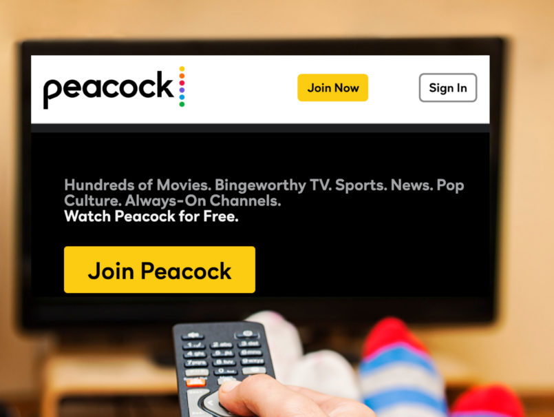 peacock parental control - peacock sign up home screen