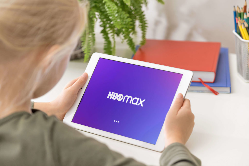 HBO Max parental controls - tween girl looking at the HBO max welcome screen