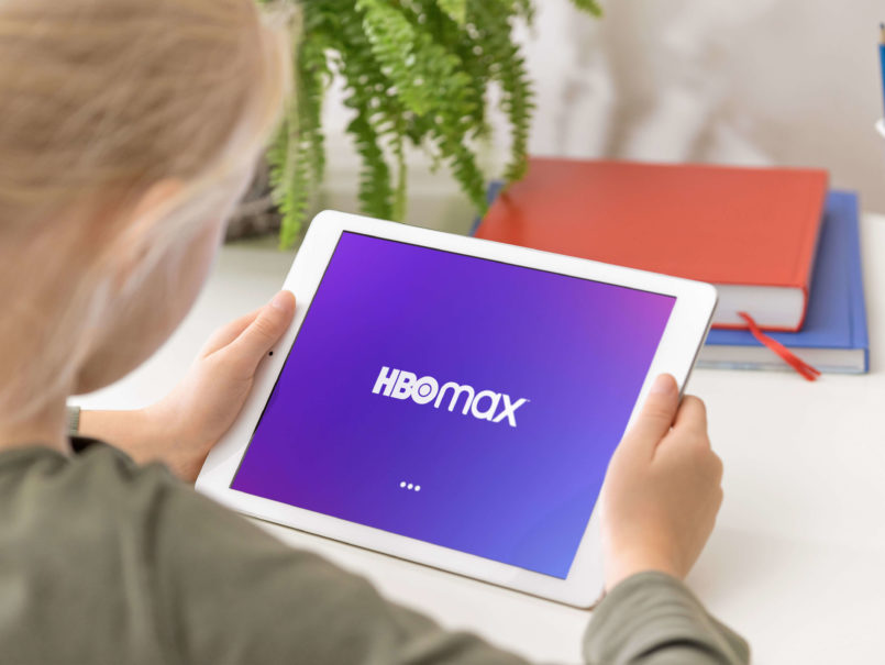 HBO Max parental controls - tween girl looking at the HBO max welcome screen