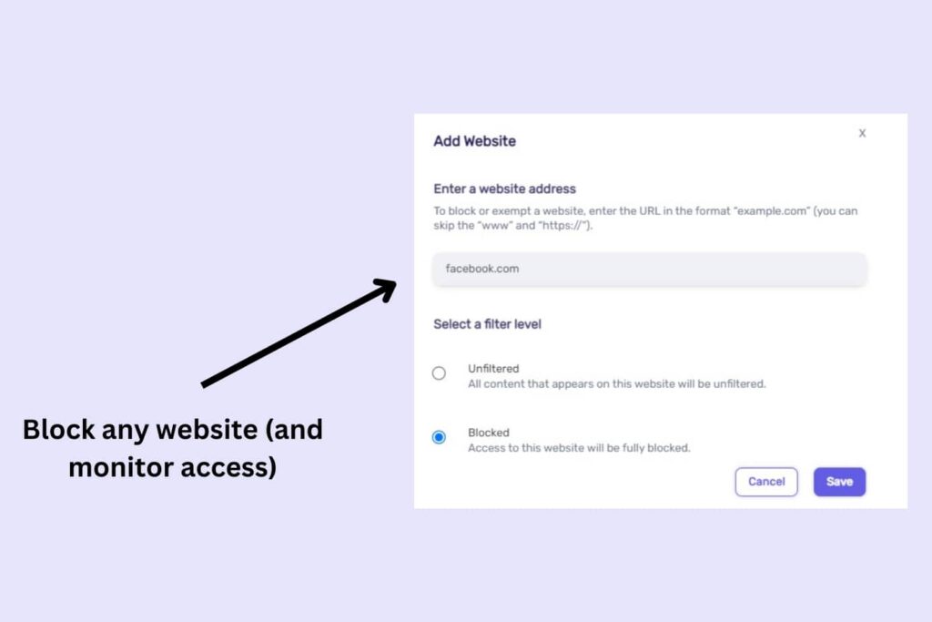 block websites from iphone