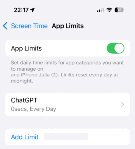 ChatGPT on Screen Time